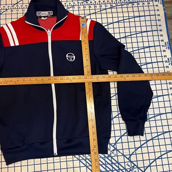 Sergio Tacchini Track Jacket Size 36 Blue Red White Striped Full Zip Embroidered - Picture 5 of 5